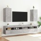 vidaXL Muebles TV de pared luces LED 2 uds gris hormigón 30,5x35x70 cm vidaXL Muebles TV de pared luces LED 2 uds gris hormigón 30,5x35x70 cm