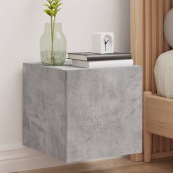 vidaXL Mueble de TV de pared con luces LED gris hormigón 30,5x35x30 cm