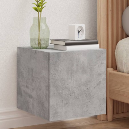 vidaXL Mueble de TV de pared con luces LED gris hormigón 30,5x35x30 cm