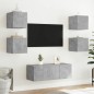 vidaXL Mueble de TV de pared con luces LED gris hormigón 30,5x35x30 cm