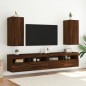 vidaXL Muebles TV de pared luces LED 2 uds roble marrón 30,5x35x70 cm