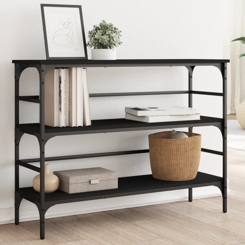 vidaXL Mesa consola madera de ingeniería negro 100x32x75 cm vidaXL Mesa consola madera de ingeniería negro 100x32x75 cm