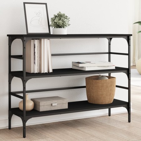 vidaXL Mesa consola madera de ingeniería negro 100x32x75 cm