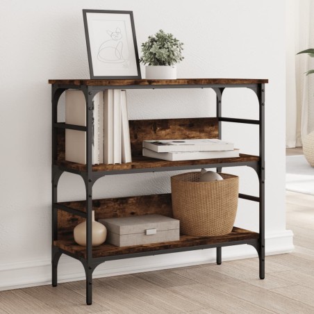vidaXL Mesa consola madera de ingeniería roble ahumado 75x32x75 cm