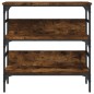 vidaXL Mesa consola madera de ingeniería roble ahumado 75x32x75 cm vidaXL Mesa consola madera de ingeniería roble ahumado 75x32x75 cm