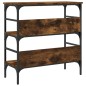 vidaXL Mesa consola madera de ingeniería roble ahumado 75x32x75 cm vidaXL Mesa consola madera de ingeniería roble ahumado 75x32x75 cm