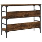 vidaXL Mesa consola madera de ingeniería roble ahumado 100x32x75 cm