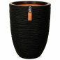 Capi Jarrón elegante bajo Nature Rib negro 46x58 cm PKBLR783