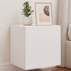 vidaXL Muebles de TV de pared con luces LED 2 uds blanco 40,5x35x40 cm