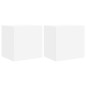 vidaXL Muebles de TV de pared con luces LED 2 uds blanco 40,5x35x40 cm