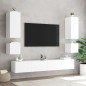 vidaXL Muebles de TV de pared con luces LED 2 uds blanco 40,5x35x40 cm