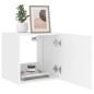 vidaXL Muebles de TV de pared con luces LED 2 uds blanco 40,5x35x40 cm