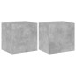 vidaXL Muebles TV de pared luces LED 2 uds gris hormigón 40,5x35x40 cm