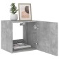 vidaXL Muebles TV de pared luces LED 2 uds gris hormigón 40,5x35x40 cm