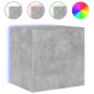vidaXL Muebles TV de pared luces LED 2 uds gris hormigón 40,5x35x40 cm