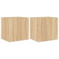vidaXL Muebles de TV pared luces LED 2 uds roble Sonoma 40,5x35x40 cm