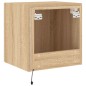 vidaXL Muebles de TV pared luces LED 2 uds roble Sonoma 40,5x35x40 cm
