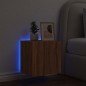 vidaXL Mueble de TV de pared con luces LED marrón roble 40,5x35x40 cm