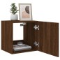 vidaXL Mueble de TV de pared con luces LED marrón roble 40,5x35x40 cm