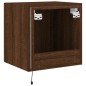 vidaXL Mueble de TV de pared con luces LED marrón roble 40,5x35x40 cm