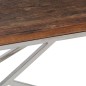 vidaXL Mesa de centro de acero inoxidable plateado y madera maciza vidaXL Mesa de centro de acero inoxidable plateado y madera maciza