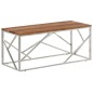 vidaXL Mesa de centro acero inoxidable plateado y madera maciza acacia vidaXL Mesa de centro acero inoxidable plateado y madera maciza acacia