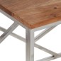 vidaXL Mesa de centro acero inoxidable plateado y madera maciza acacia vidaXL Mesa de centro acero inoxidable plateado y madera maciza acacia