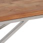 vidaXL Mesa de centro acero inoxidable plateado y madera maciza acacia vidaXL Mesa de centro acero inoxidable plateado y madera maciza acacia