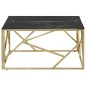 vidaXL Mesa de centro dorada acero inoxidable y vidrio templado vidaXL Mesa de centro dorada acero inoxidable y vidrio templado