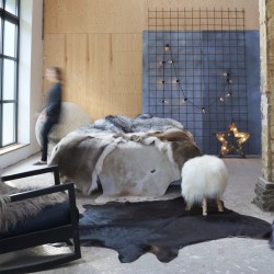 vidaXL Alfombra de piel de vaca auténtica negra 180x220 cm