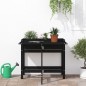 vidaXL Jardinera con tapa plegable madera maciza de pino negro vidaXL Jardinera con tapa plegable madera maciza de pino negro