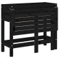 vidaXL Jardinera con tapa plegable madera maciza de pino negro vidaXL Jardinera con tapa plegable madera maciza de pino negro