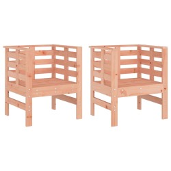 vidaXL Sillas de jardín 2 uds madera abeto Douglas 61,5x53x71 cm