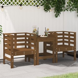 vidaXL Sillas jardín 2 unidades madera pino marrón miel 61,5x53x71 cm