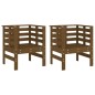 vidaXL Sillas jardín 2 unidades madera pino marrón miel 61,5x53x71 cm vidaXL Sillas jardín 2 unidades madera pino marrón miel 61,5x53x71 cm