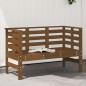 vidaXL Banco de jardín madera maciza pino marrón miel 111,5x53x71 cm vidaXL Banco de jardín madera maciza pino marrón miel 111,5x53x71 cm