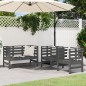 vidaXL Juego de muebles de jardín 3 pzas madera maciza de pino gris vidaXL Juego de muebles de jardín 3 pzas madera maciza de pino gris