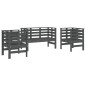 vidaXL Juego de muebles de jardín 3 pzas madera maciza de pino gris vidaXL Juego de muebles de jardín 3 pzas madera maciza de pino gris