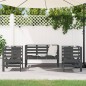 vidaXL Juego de muebles de jardín 3 pzas madera maciza de pino gris vidaXL Juego de muebles de jardín 3 pzas madera maciza de pino gris
