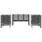 vidaXL Juego de muebles de jardín 3 pzas madera maciza de pino gris vidaXL Juego de muebles de jardín 3 pzas madera maciza de pino gris