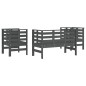 vidaXL Juego de muebles de jardín 3 pzas madera maciza de pino gris vidaXL Juego de muebles de jardín 3 pzas madera maciza de pino gris
