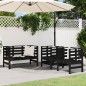 vidaXL Juego de muebles de jardín 3 pzas madera maciza de pino negro
