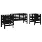 vidaXL Juego de muebles de jardín 3 pzas madera maciza de pino negro