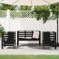 vidaXL Juego de muebles de jardín 3 pzas madera maciza de pino negro