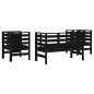 vidaXL Juego de muebles de jardín 3 pzas madera maciza de pino negro