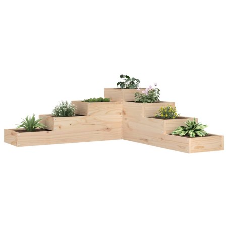vidaXL Jardinera de 4 niveles madera maciza de pino 106x104,5x36 cm