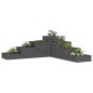 vidaXL Jardinera de 4 niveles madera maciza pino gris 106x104,5x36 cm