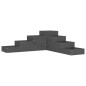 vidaXL Jardinera de 4 niveles madera maciza pino gris 106x104,5x36 cm