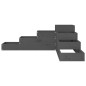 vidaXL Jardinera de 4 niveles madera maciza pino gris 106x104,5x36 cm
