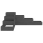 vidaXL Jardinera de 4 niveles madera maciza pino gris 106x104,5x36 cm